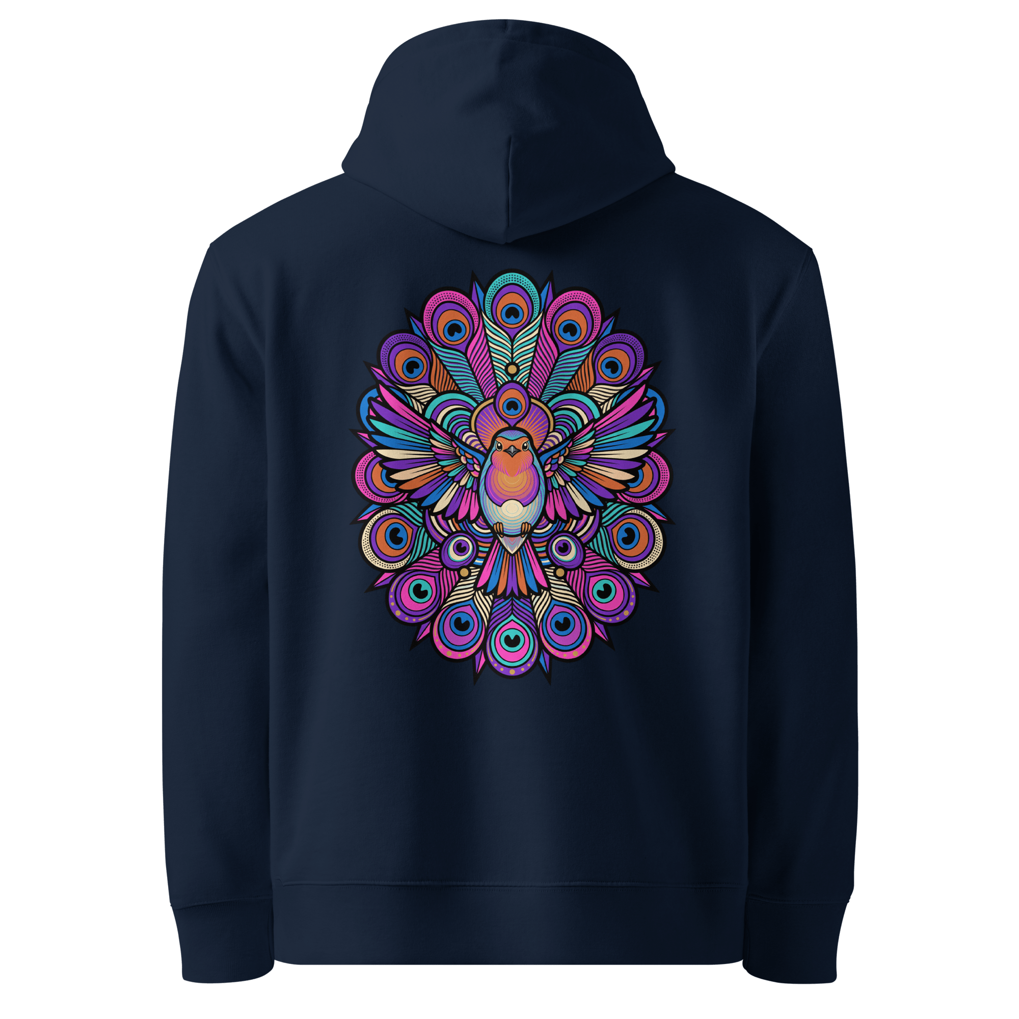 Peacock Mandala Hoodie - Abstract Robin