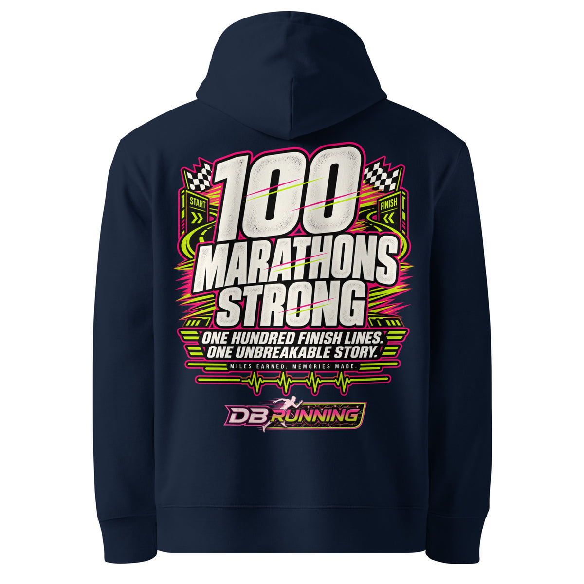 100 Marathons Strong - Hoodie - DB Running