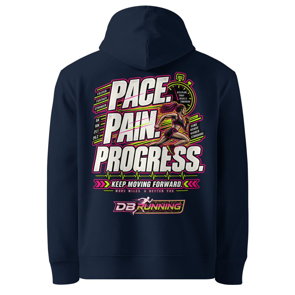 Pace. Pain. Progress Female - Hoodie - DB Running