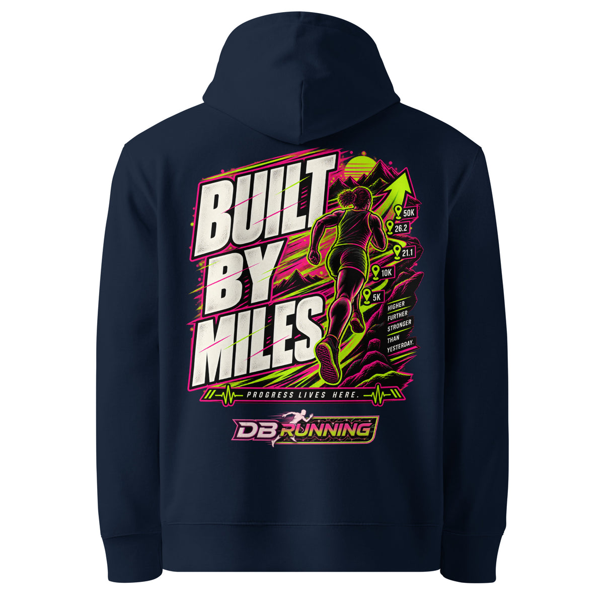 Built by Miles Female - Hoodie - DB Running