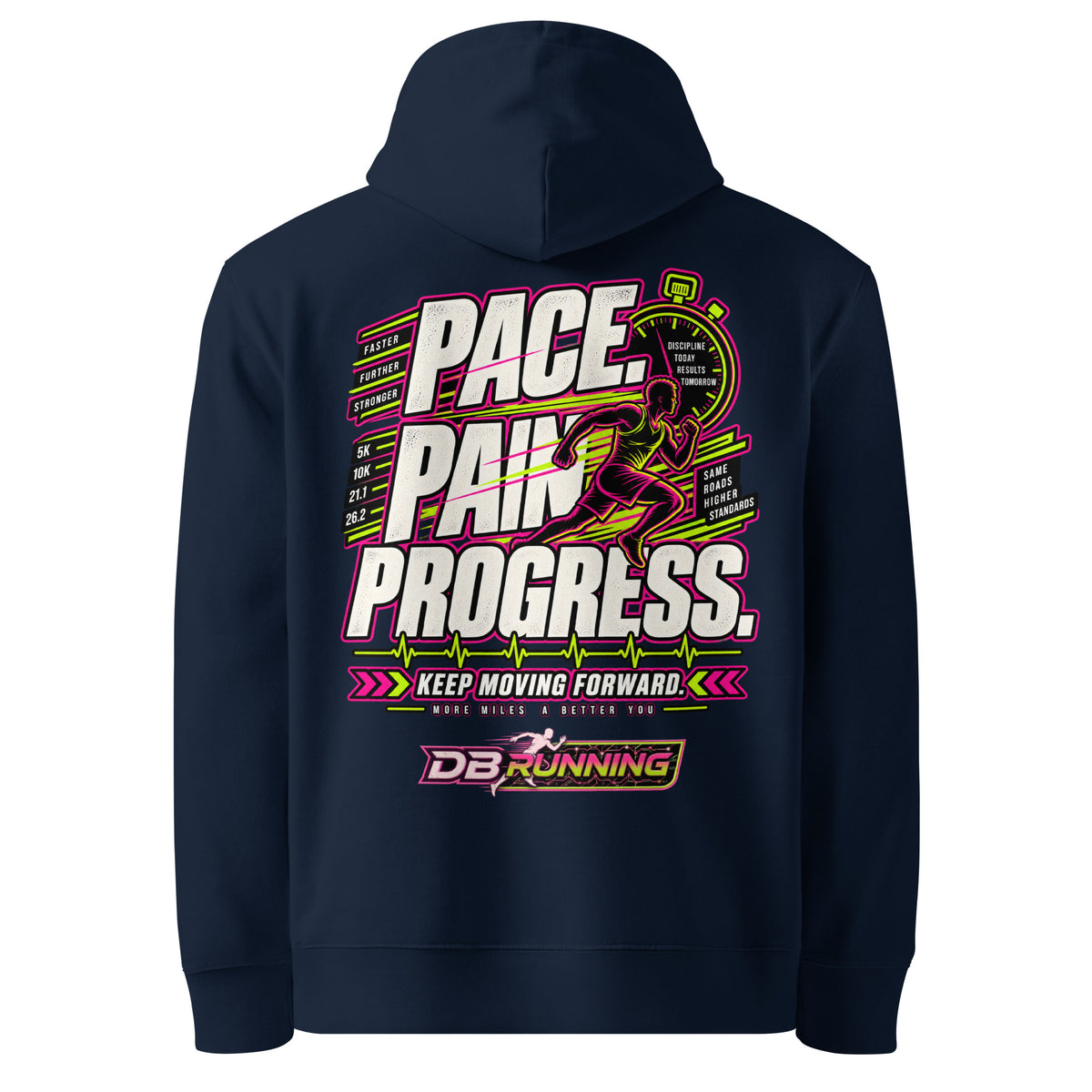 Pace. Pain. Progress Male - Hoodie - DB Running