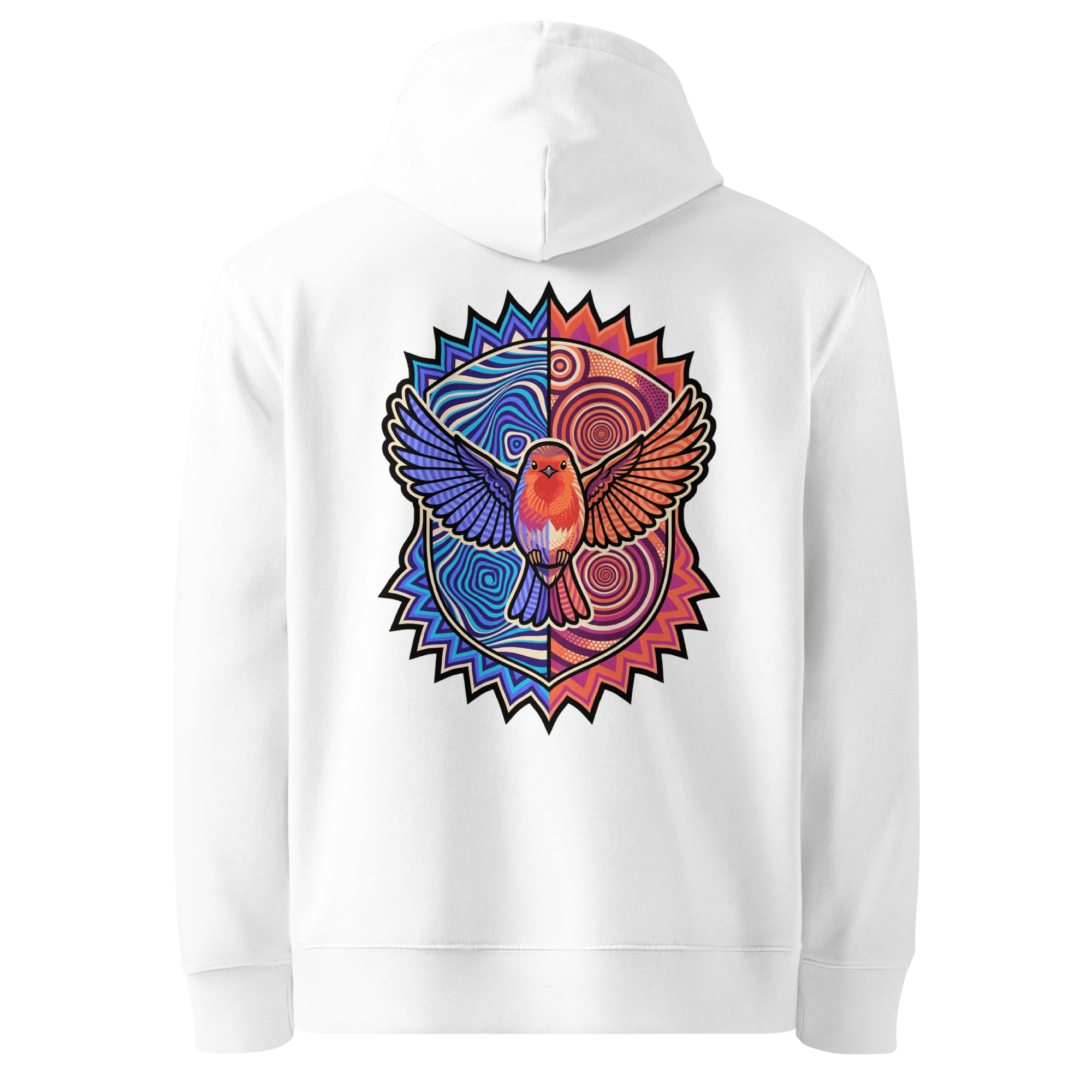 Solar Disc Hoodie - Abstract Robin