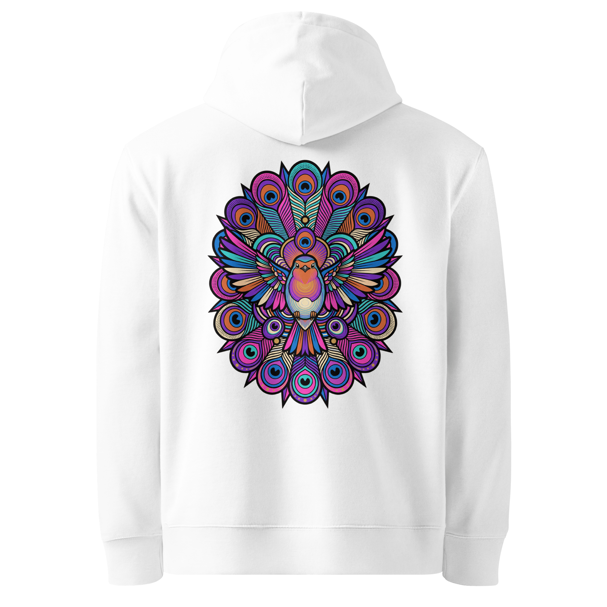 Peacock Mandala Hoodie - Abstract Robin