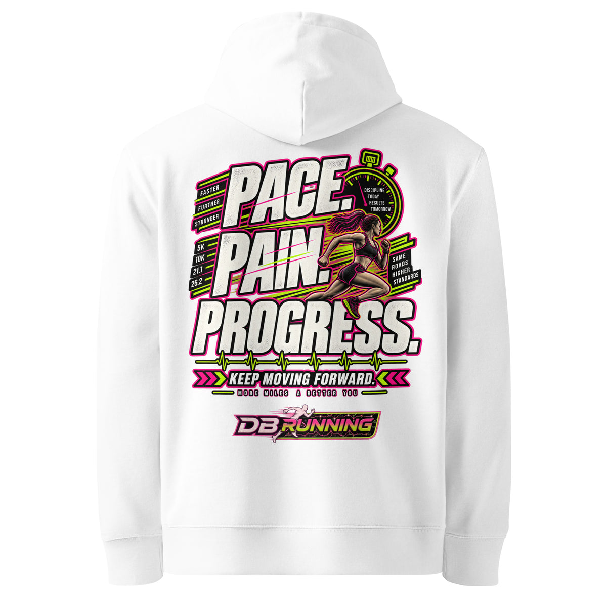 Pace. Pain. Progress Female - Hoodie - DB Running