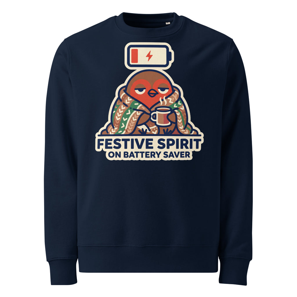 Festive Spirit On Battery Saver Christmas Heavyweight Sweatshirt - Ricki Robin