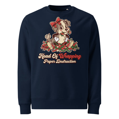 Head Of Wrapping Paper Destruction Christmas Heavyweight Sweatshirt - Ricki Robin