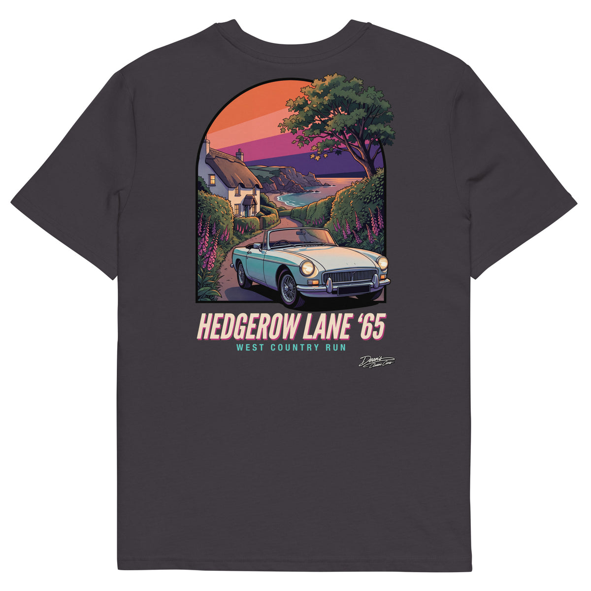 MGB Roadster Hedgerow Lane T-Shirt - Dean's Classic Cars
