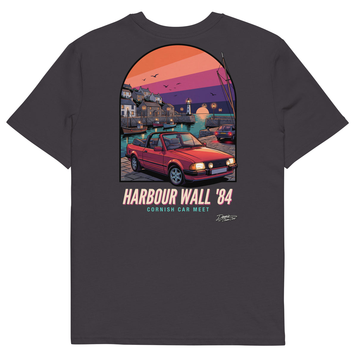 XR3i Cabriolet Harbour Wall T-Shirt - Dean's Classic Cars