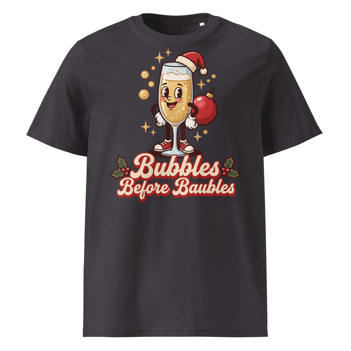 Bubbles Before Baubles Christmas T-Shirt - Ricki Robin