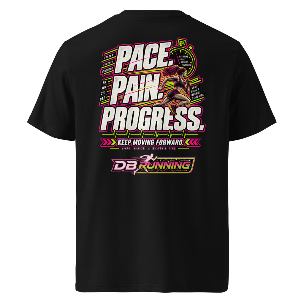 Pace. Pain. Progress Female - T-Shirt - DB Running