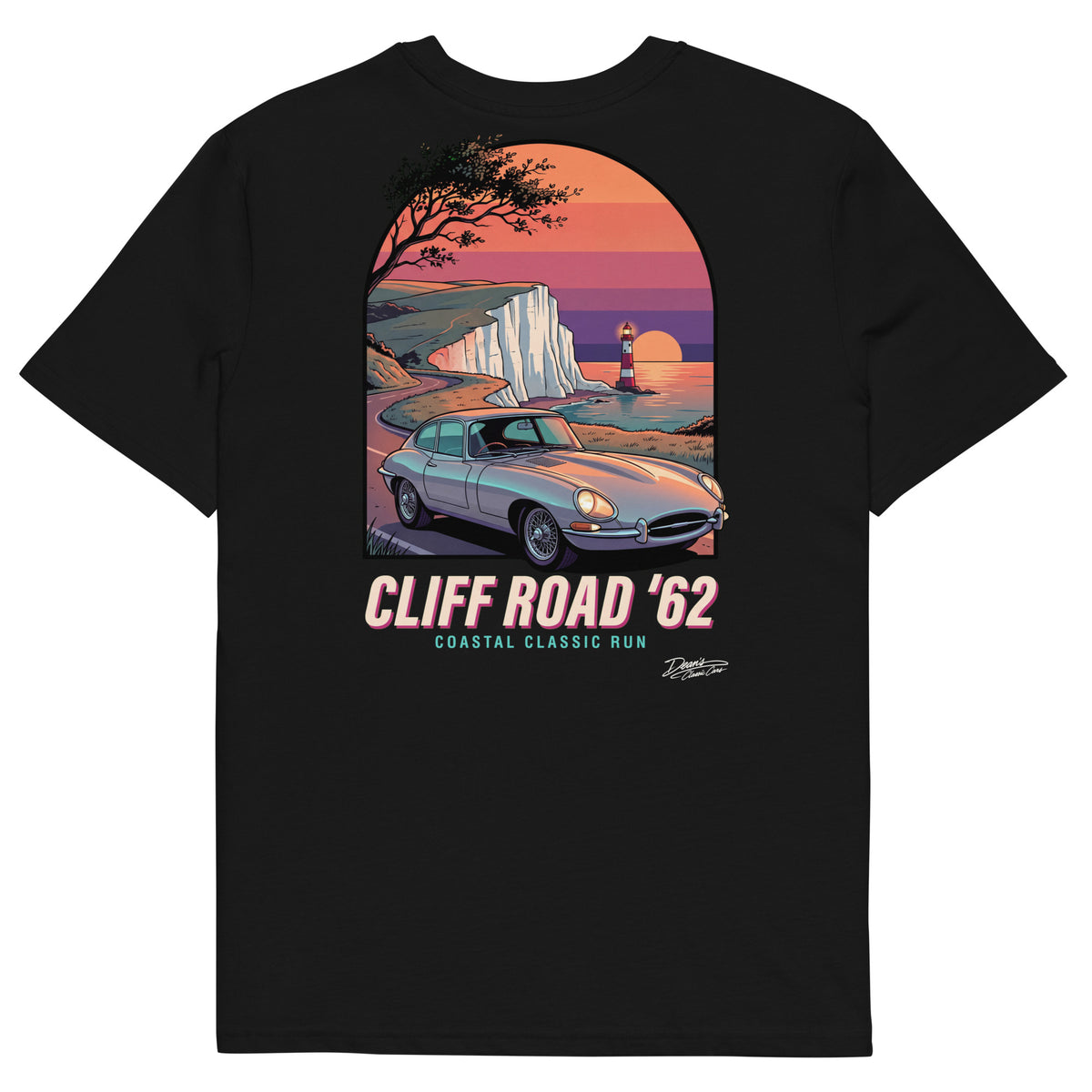 E Type Cliff Road T-Shirt - Dean's Classic Cars