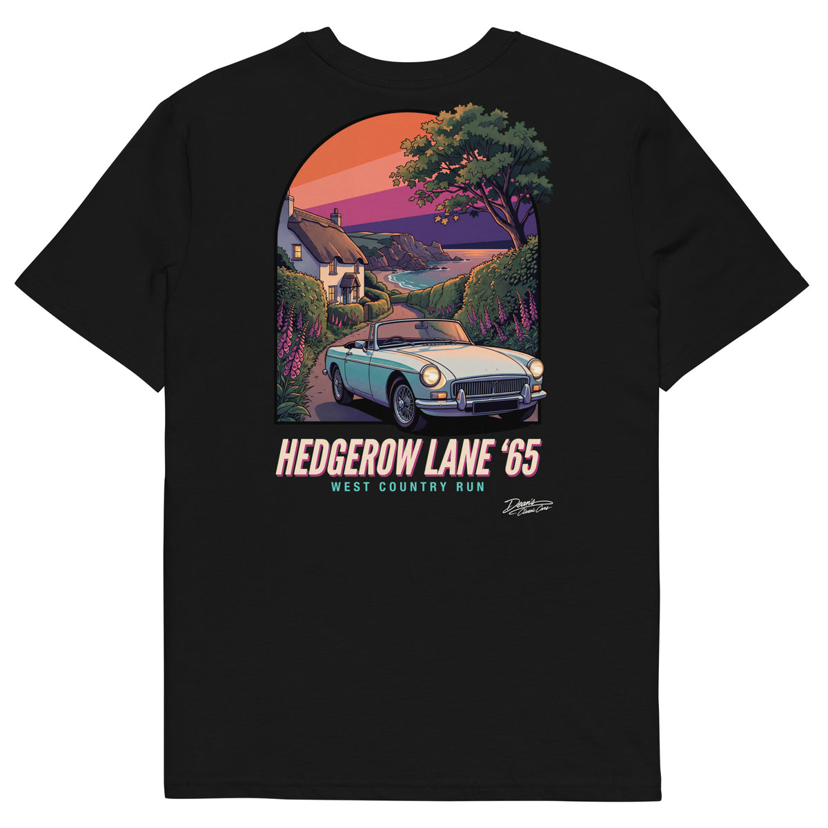 MGB Roadster Hedgerow Lane T-Shirt - Dean's Classic Cars