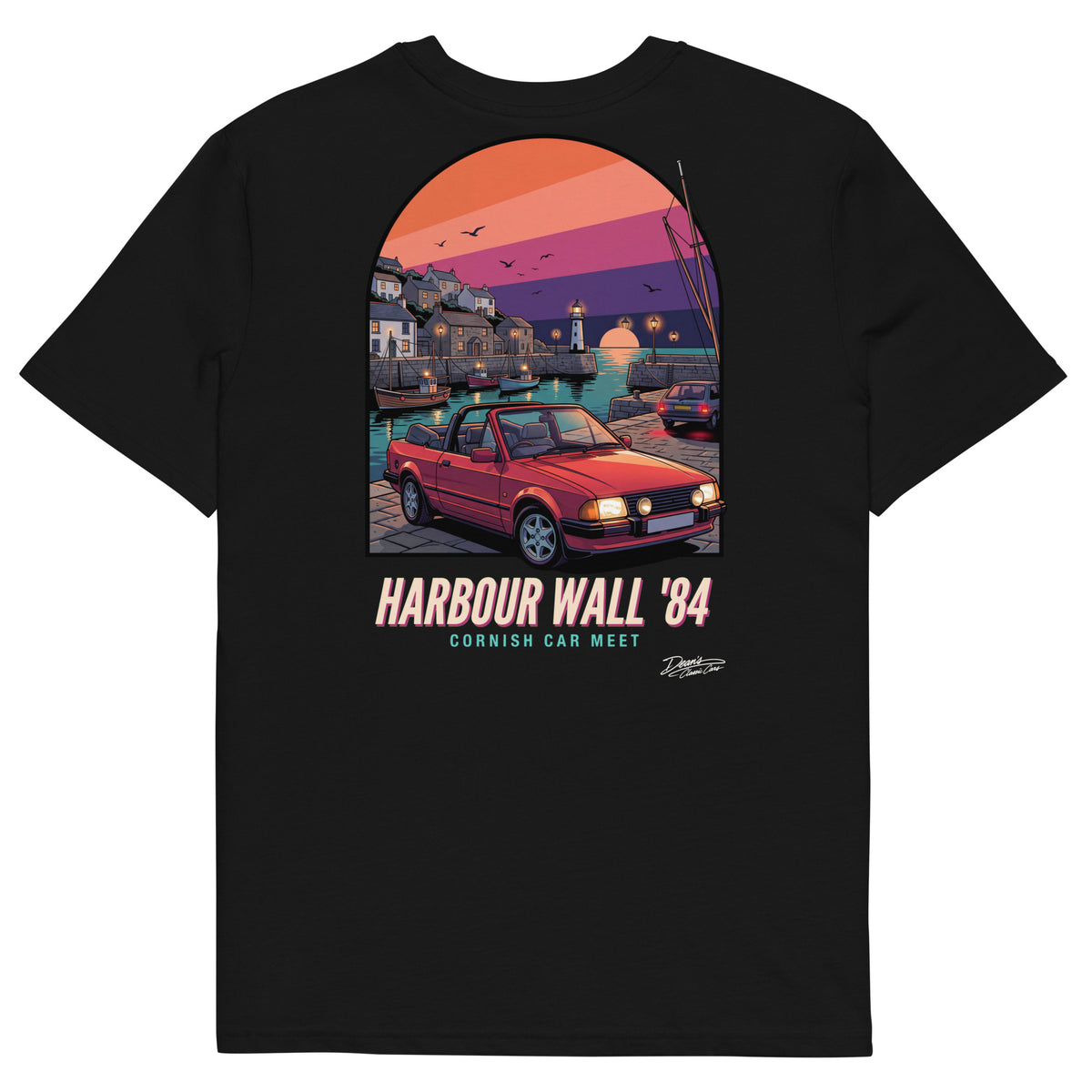 XR3i Cabriolet Harbour Wall T-Shirt - Dean's Classic Cars