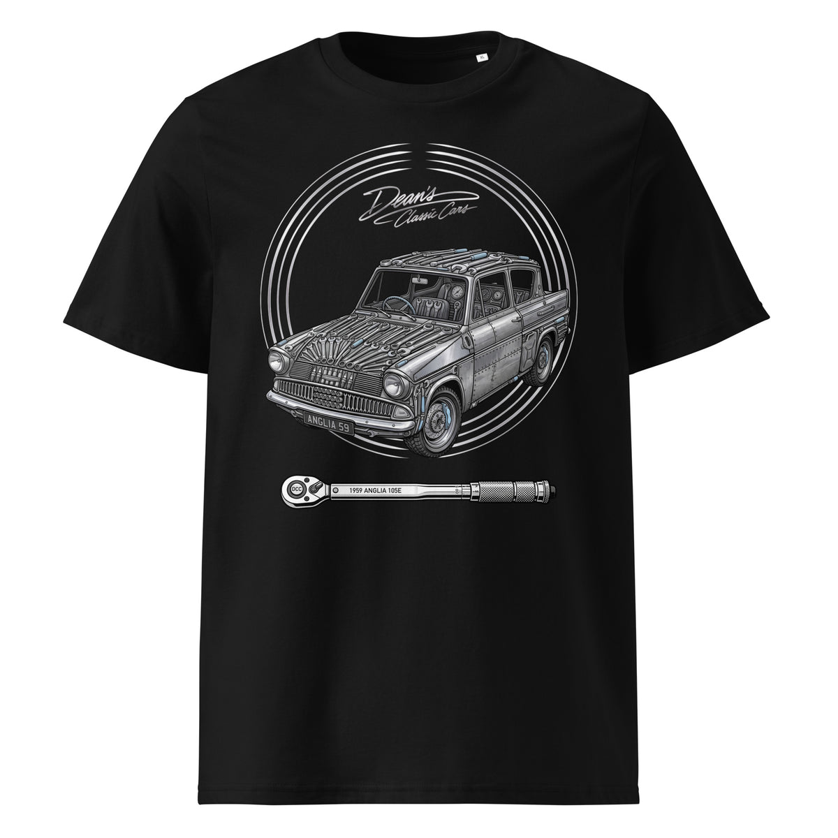 Anglia 105E Spanner Fan T-Shirt - Dean's Classic Cars