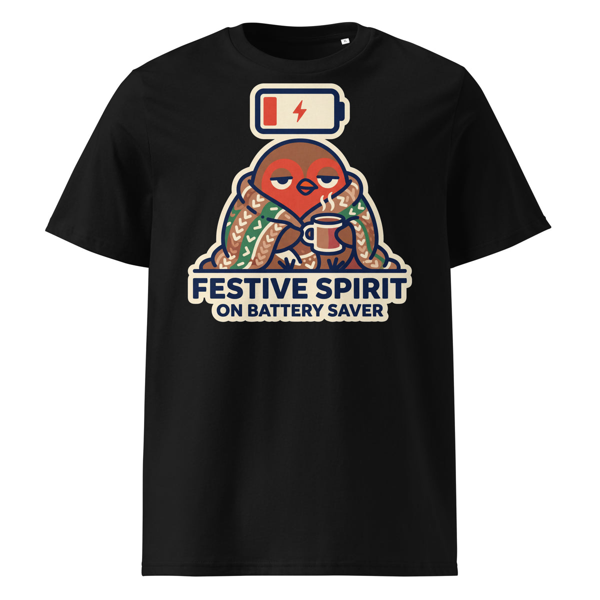 Festive Spirit On Battery Saver Christmas T-Shirt - Ricki Robin