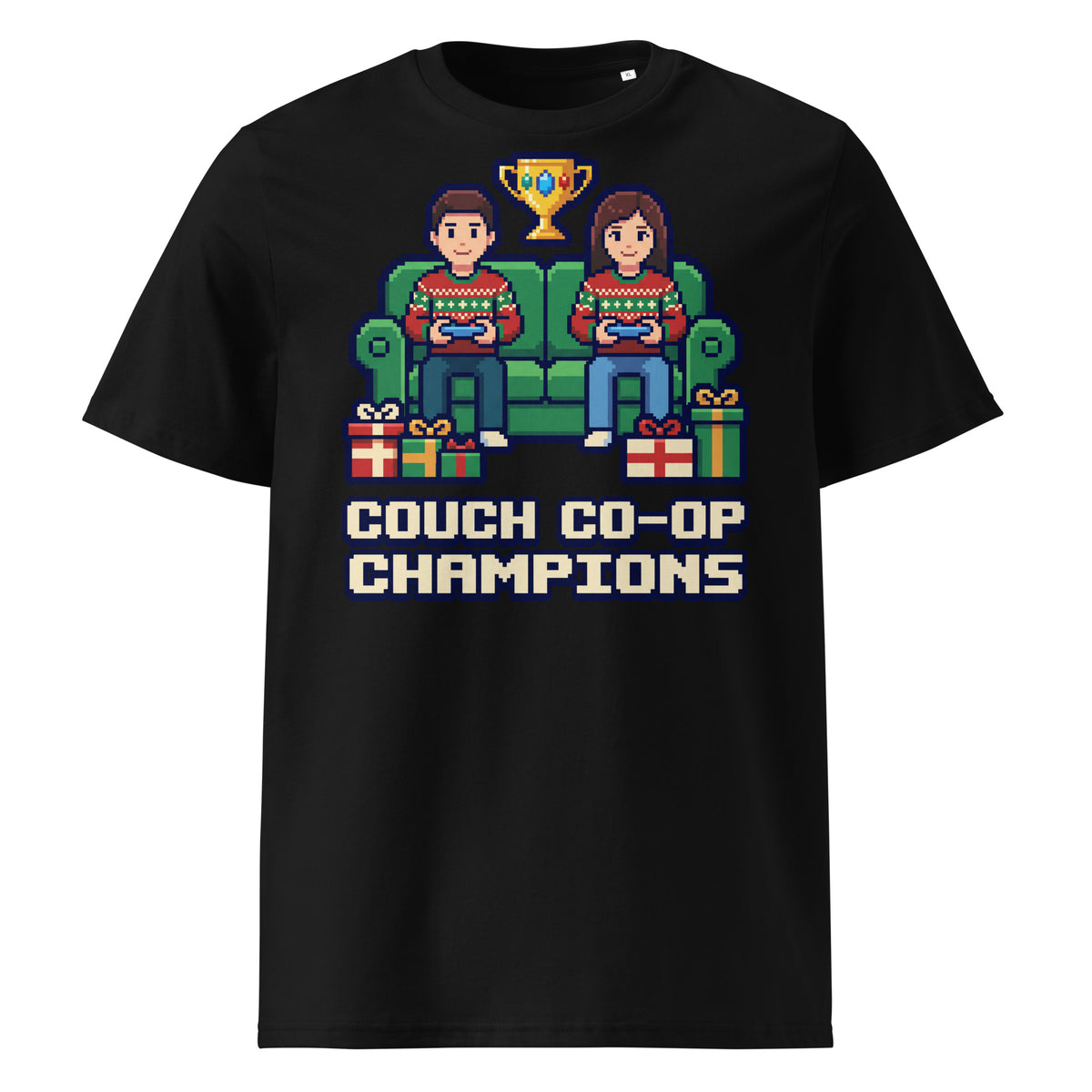 Couch Co-op Champions Christmas T-Shirt - Ricki Robin