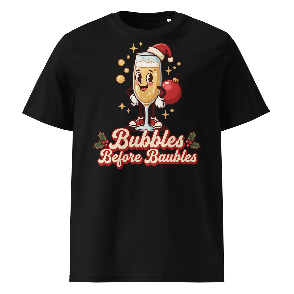 Bubbles Before Baubles Christmas T-Shirt - Ricki Robin