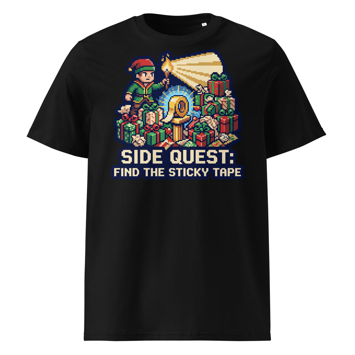Side Quest: Find The Sticky Tape Christmas T-Shirt - Ricki Robin