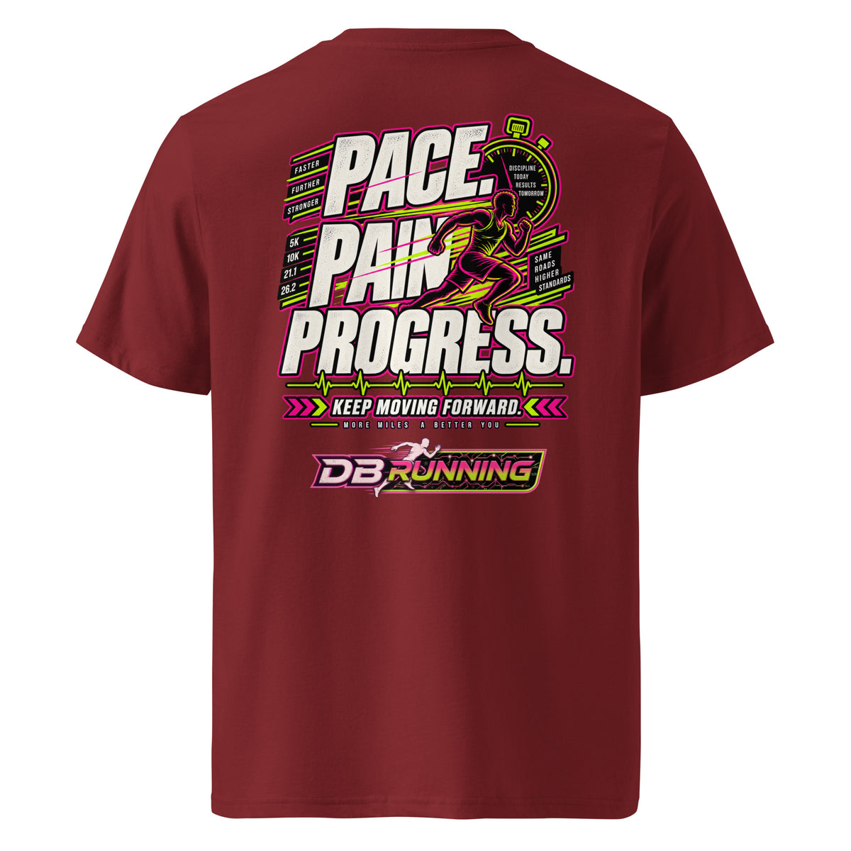 Pace. Pain. Progress Male - T-Shirt - DB Running