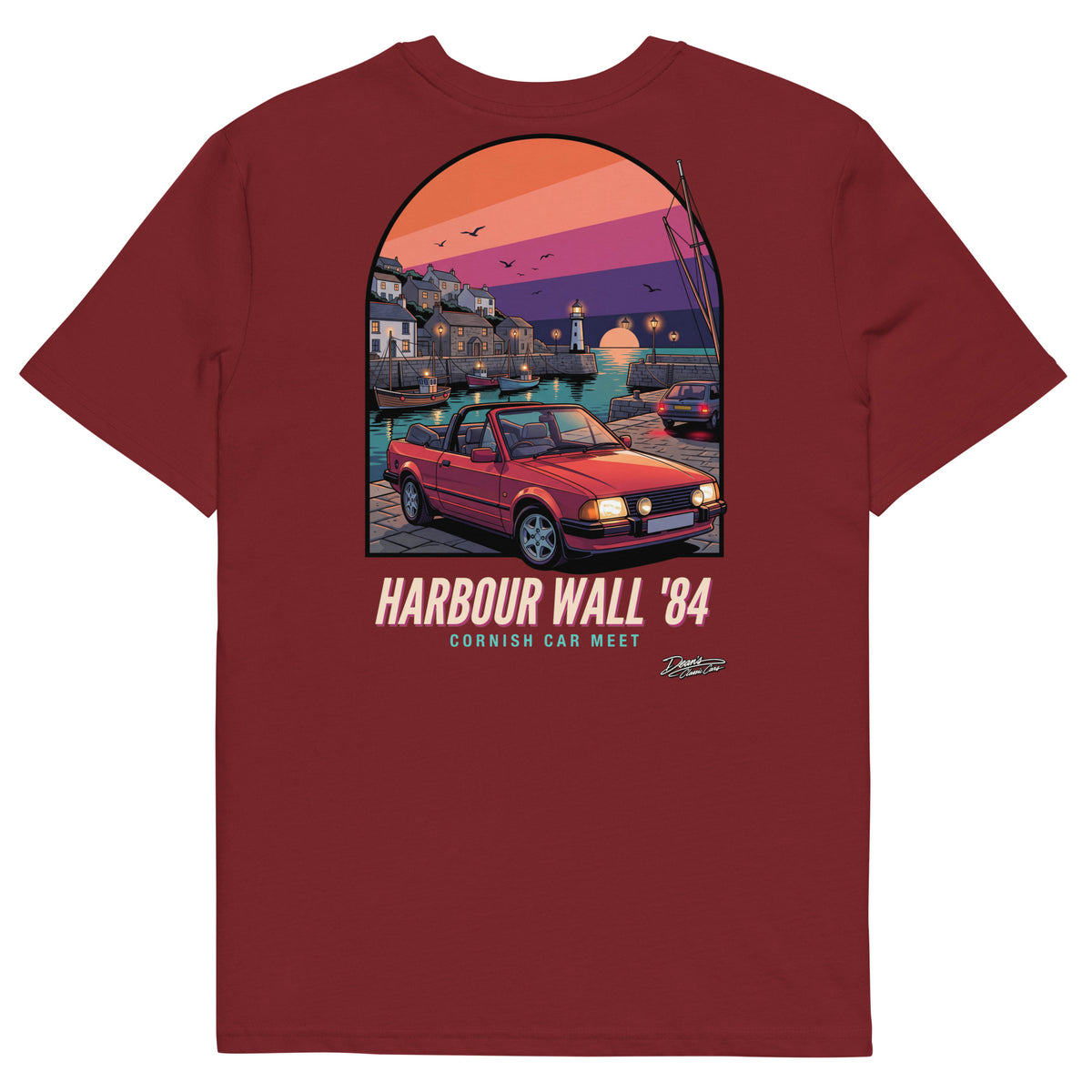 XR3i Cabriolet Harbour Wall T-Shirt - Dean's Classic Cars