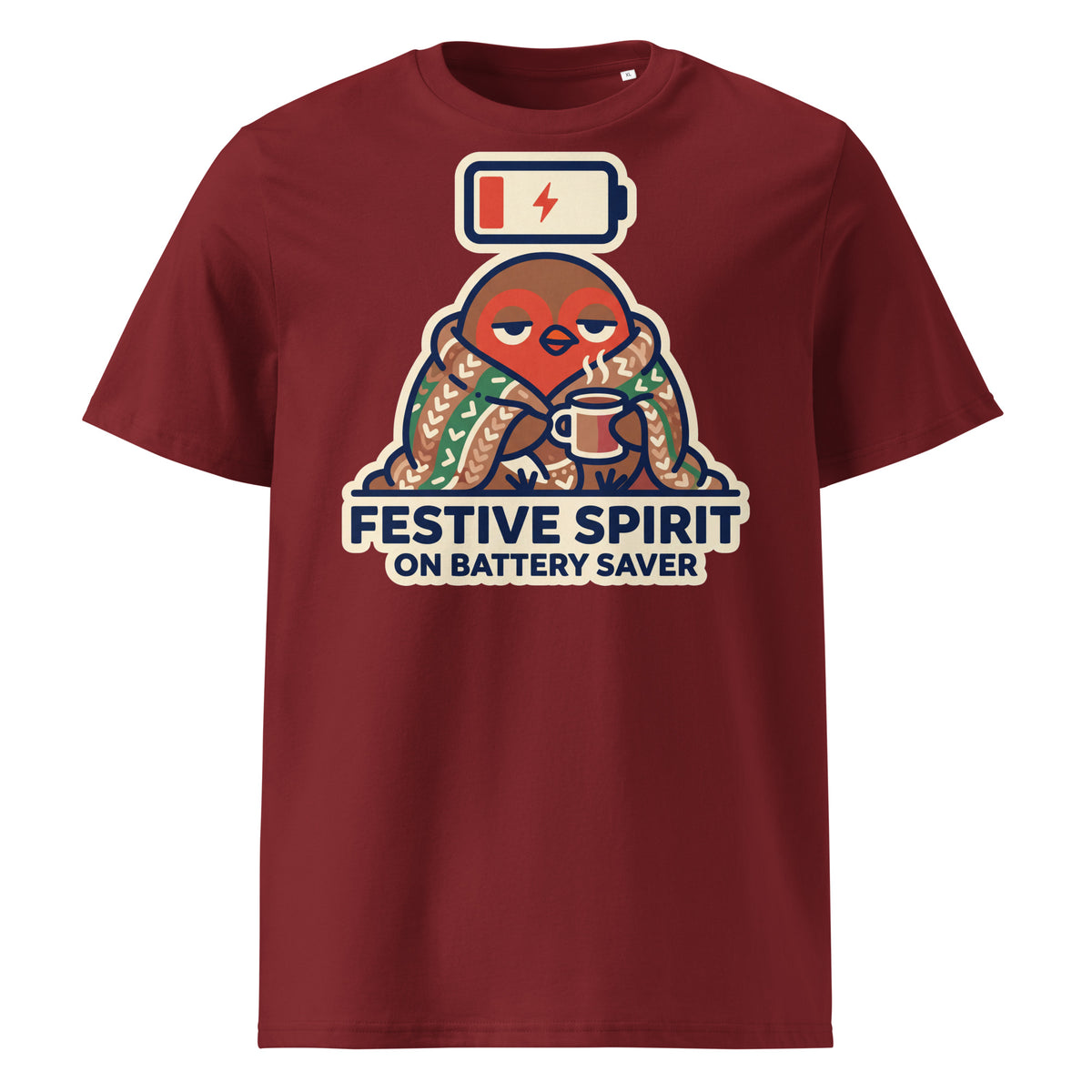 Festive Spirit On Battery Saver Christmas T-Shirt - Ricki Robin