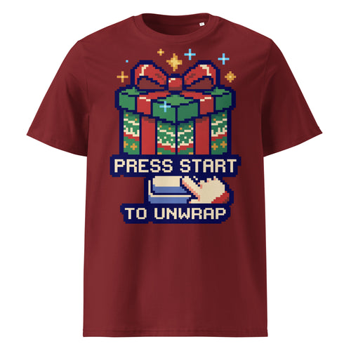Press Start To Unwrap Christmas T-Shirt - Ricki Robin