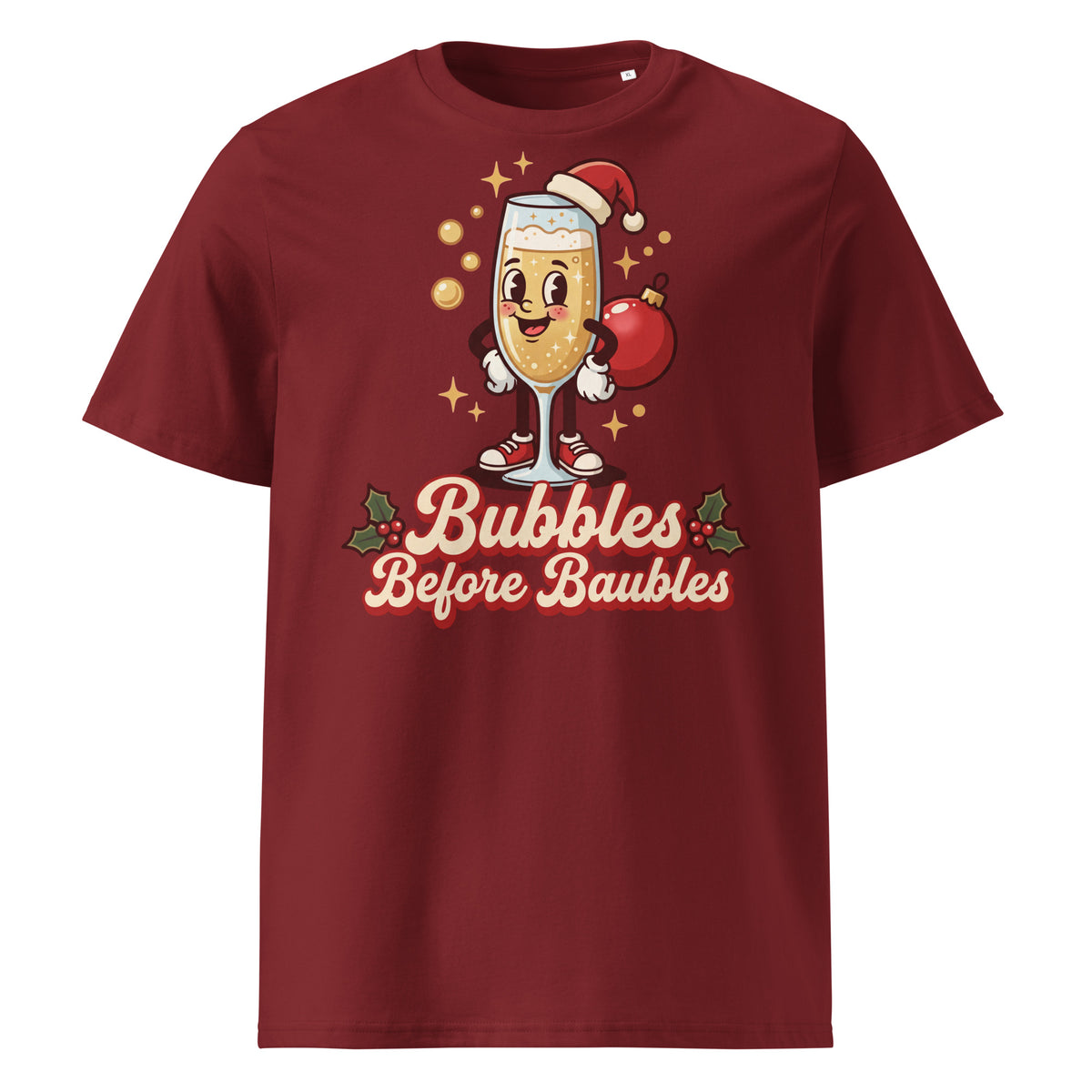 Bubbles Before Baubles Christmas T-Shirt - Ricki Robin