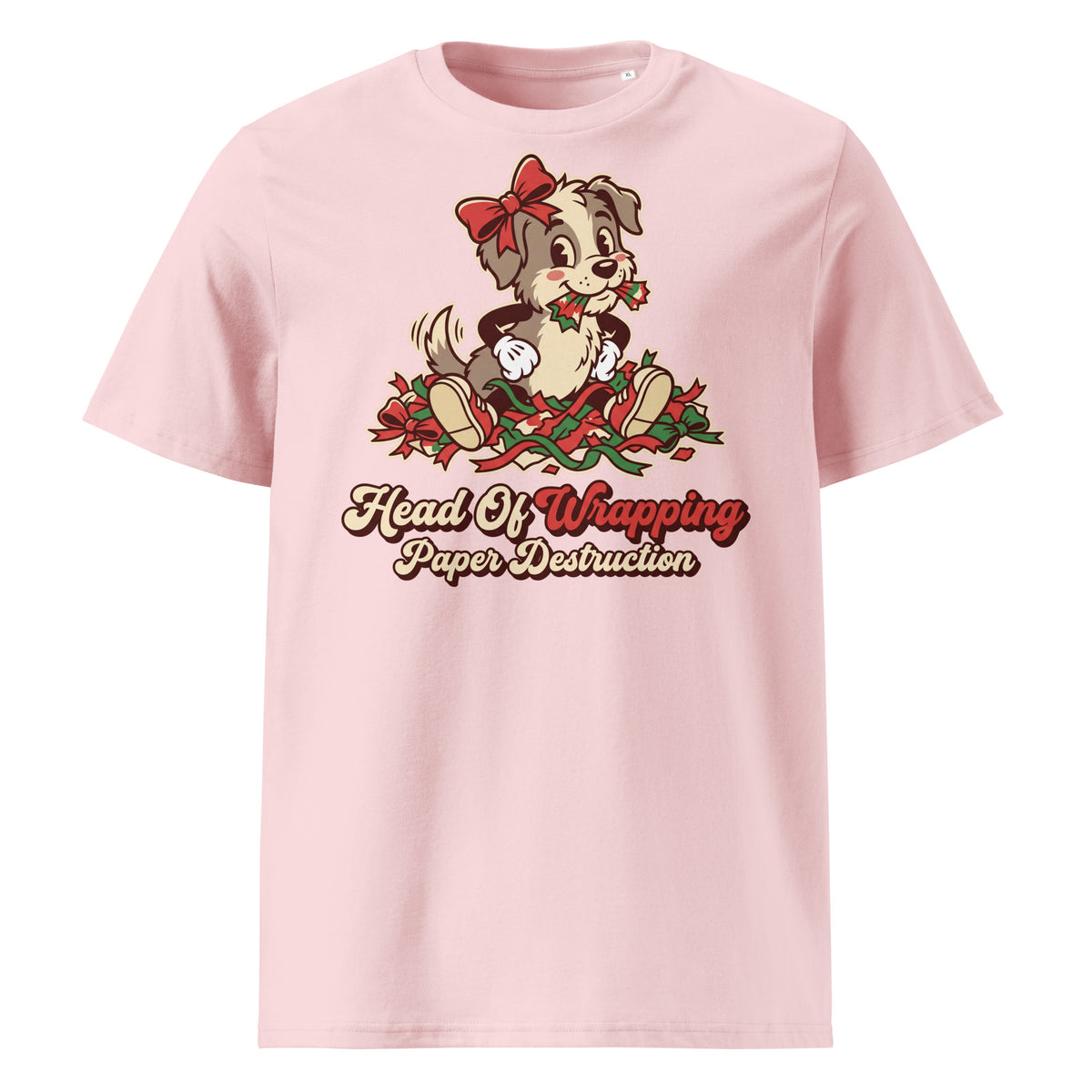 Head Of Wrapping Paper Destruction Christmas T-Shirt (Pastels) - Ricki Robin