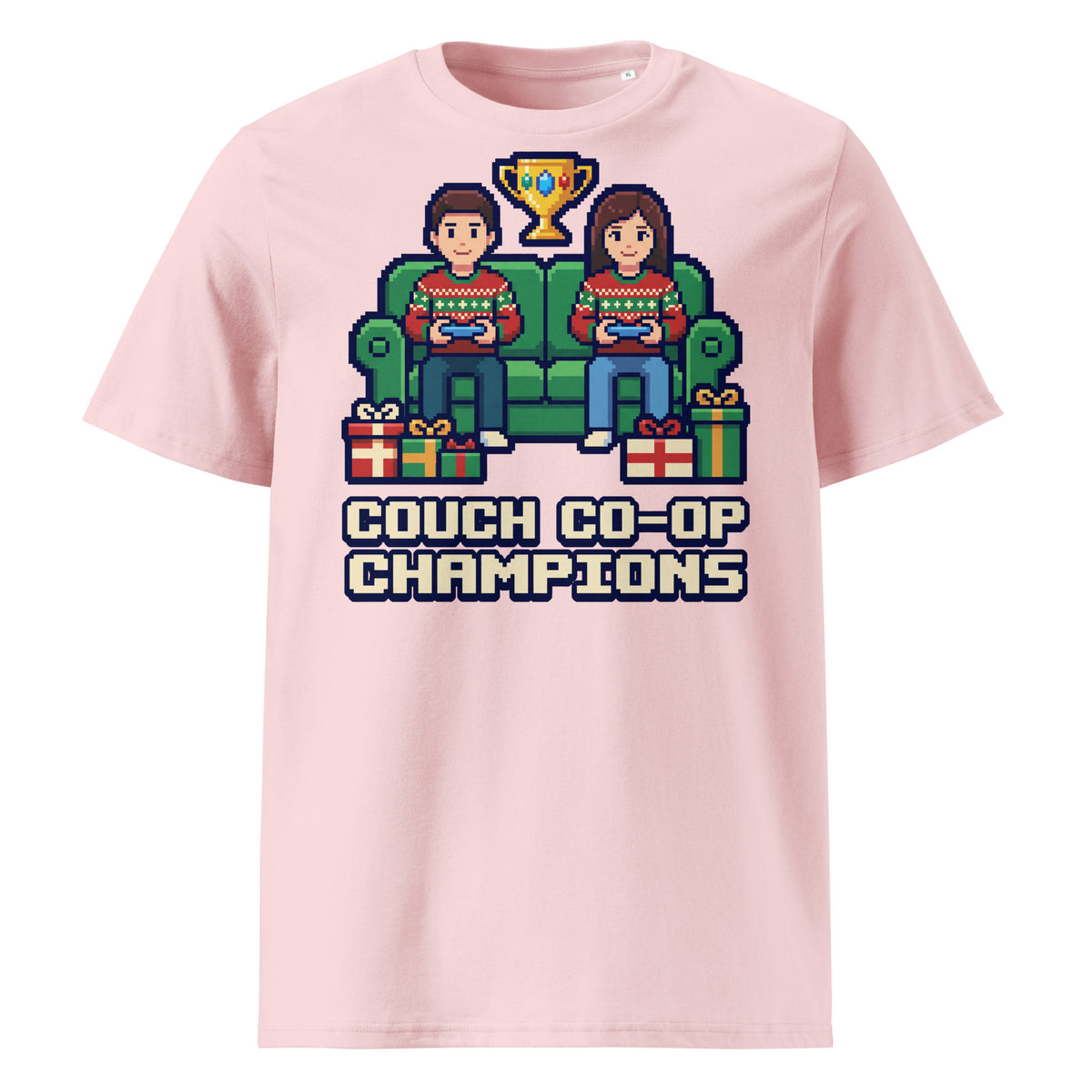 Couch Co-op Champions Christmas T-Shirt (Pastels) - Ricki Robin