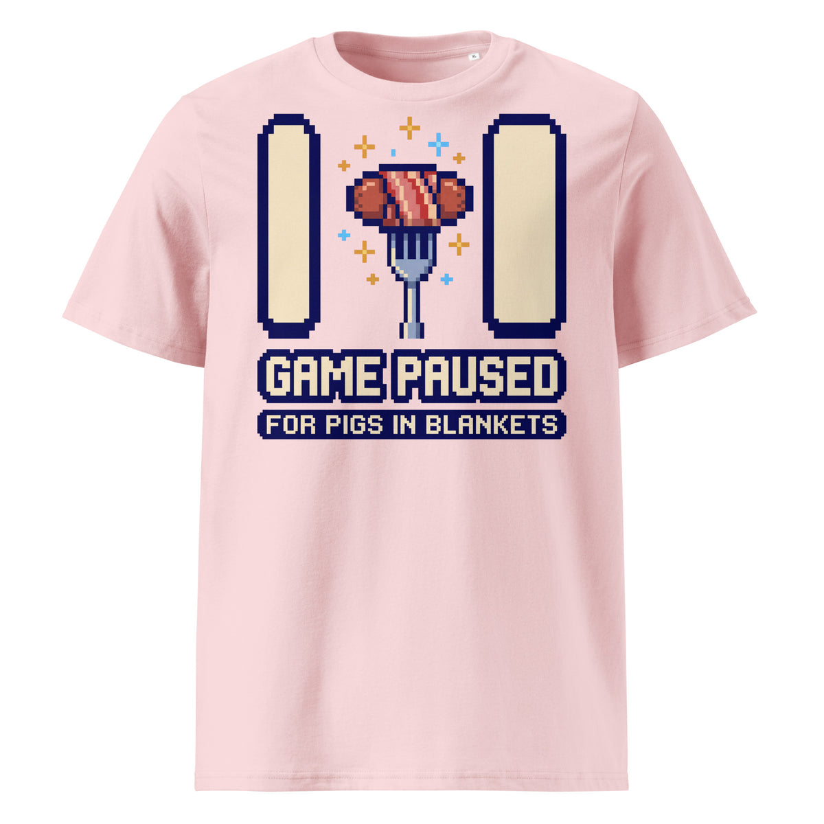 Game Paused For Pigs In Blankets Christmas T-Shirt (Pastels) - Ricki Robin