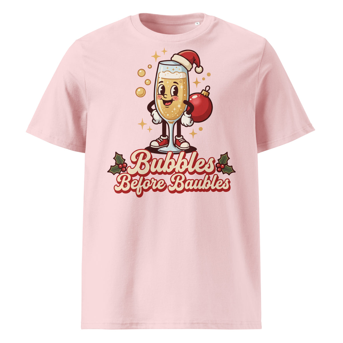 Bubbles Before Baubles Christmas T-Shirt (Pastels) - Ricki Robin