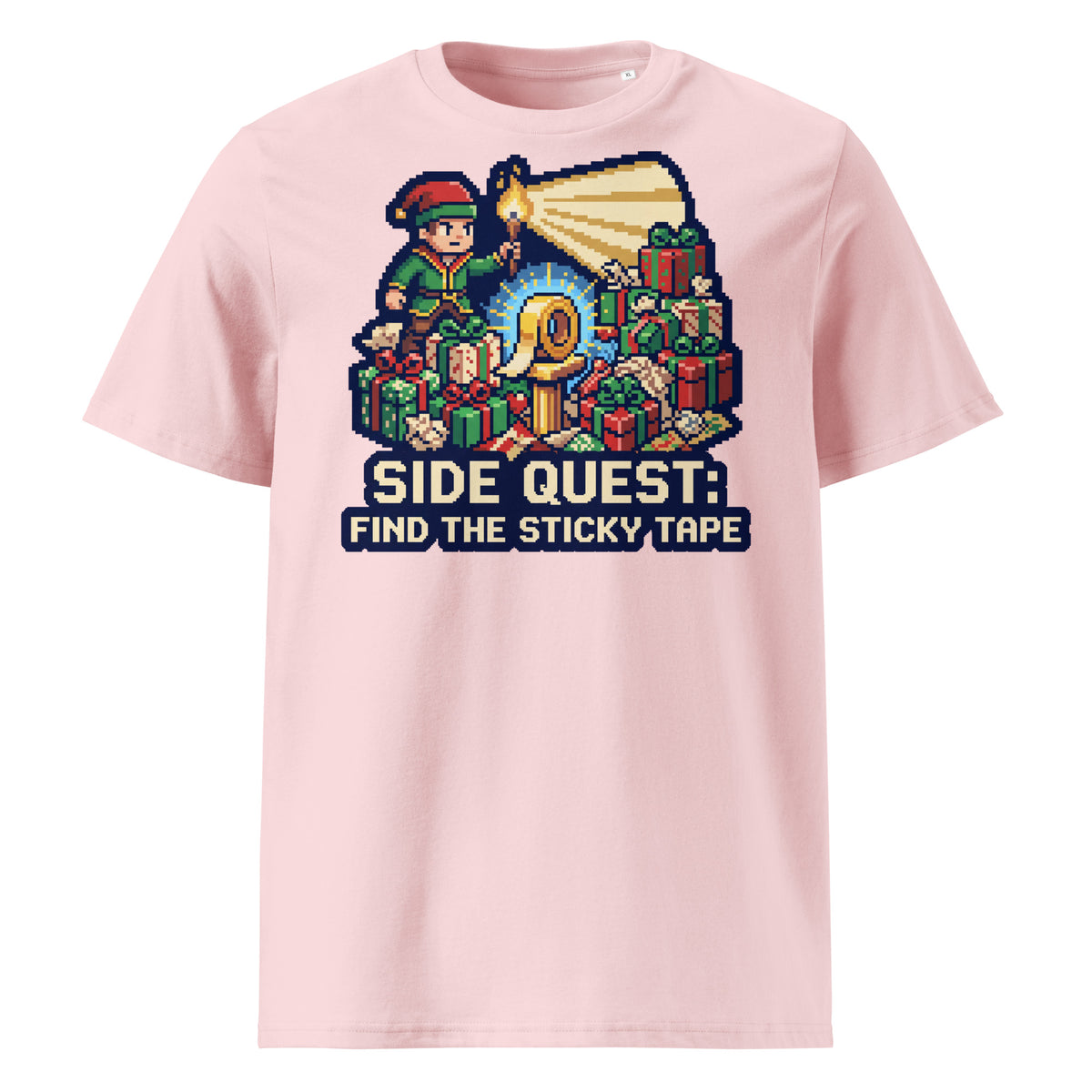 Side Quest: Find The Sticky Tape Christmas T-Shirt (Pastels) - Ricki Robin