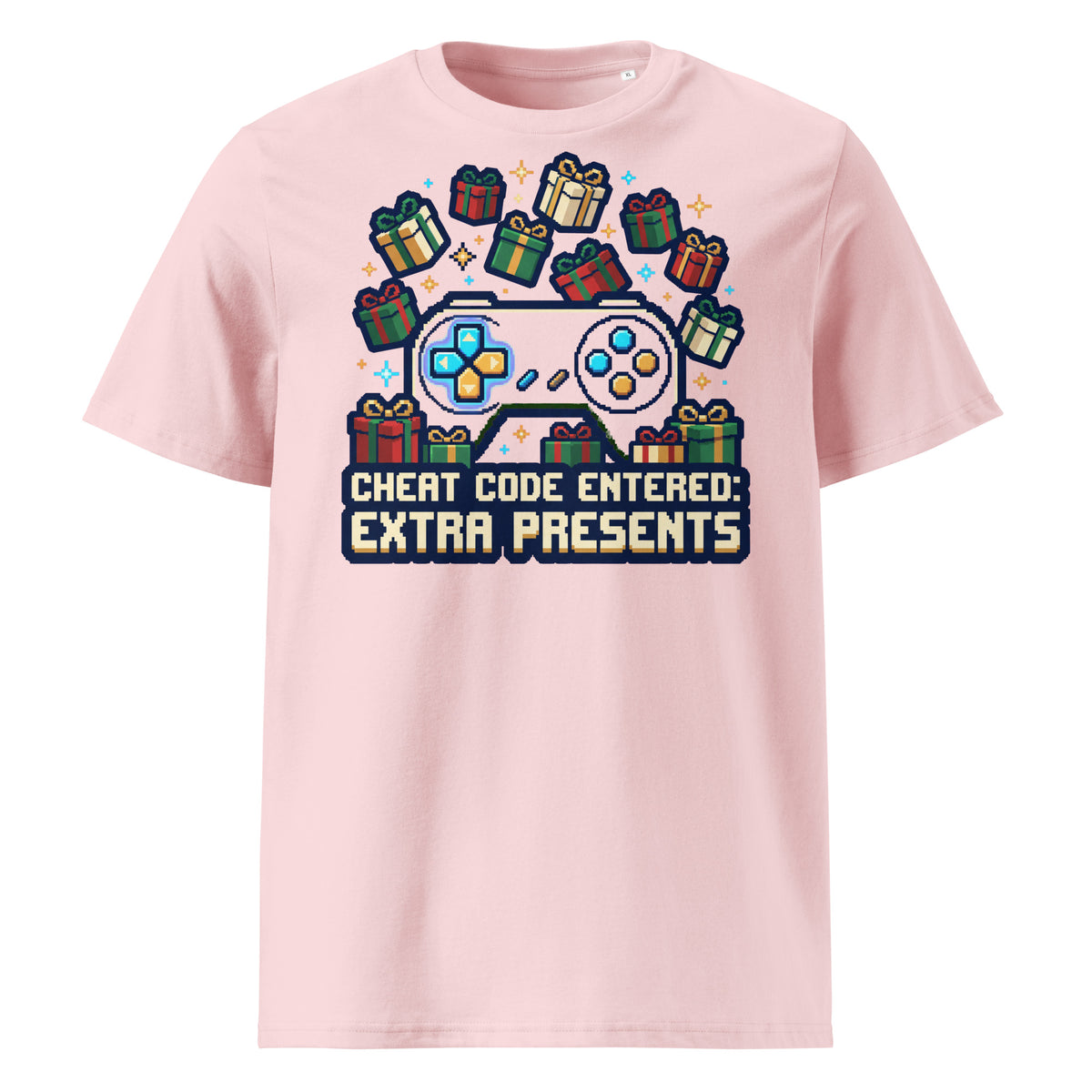 Cheat Code: Extra Presents Christmas T-Shirt (Pastels) - Ricki Robin
