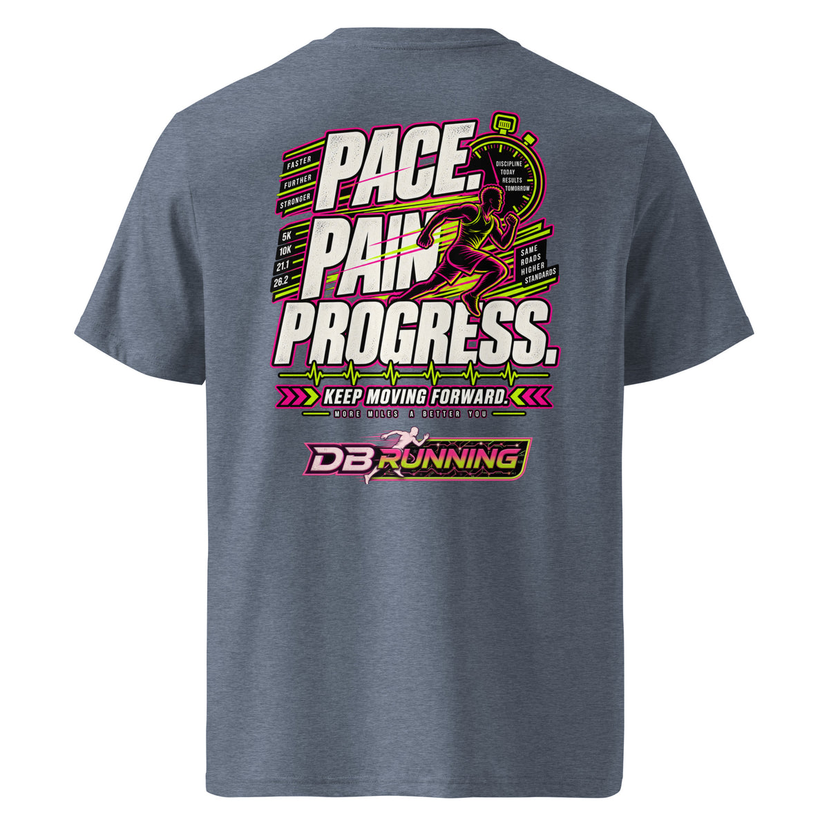 Pace. Pain. Progress Male - T-Shirt - DB Running