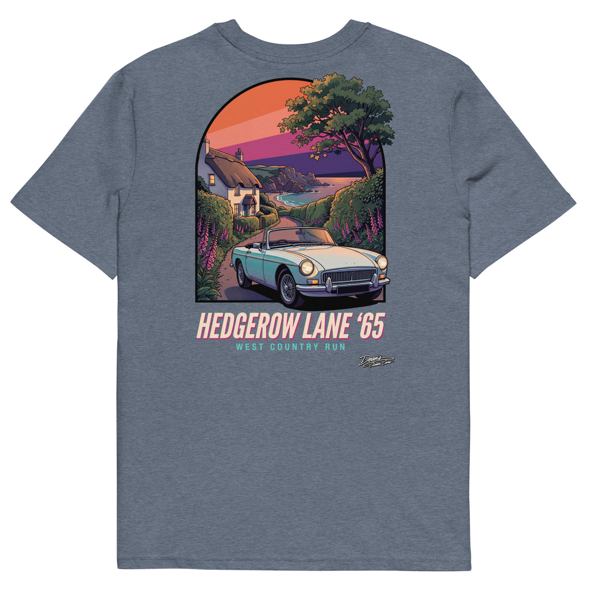MGB Roadster Hedgerow Lane T-Shirt - Dean's Classic Cars