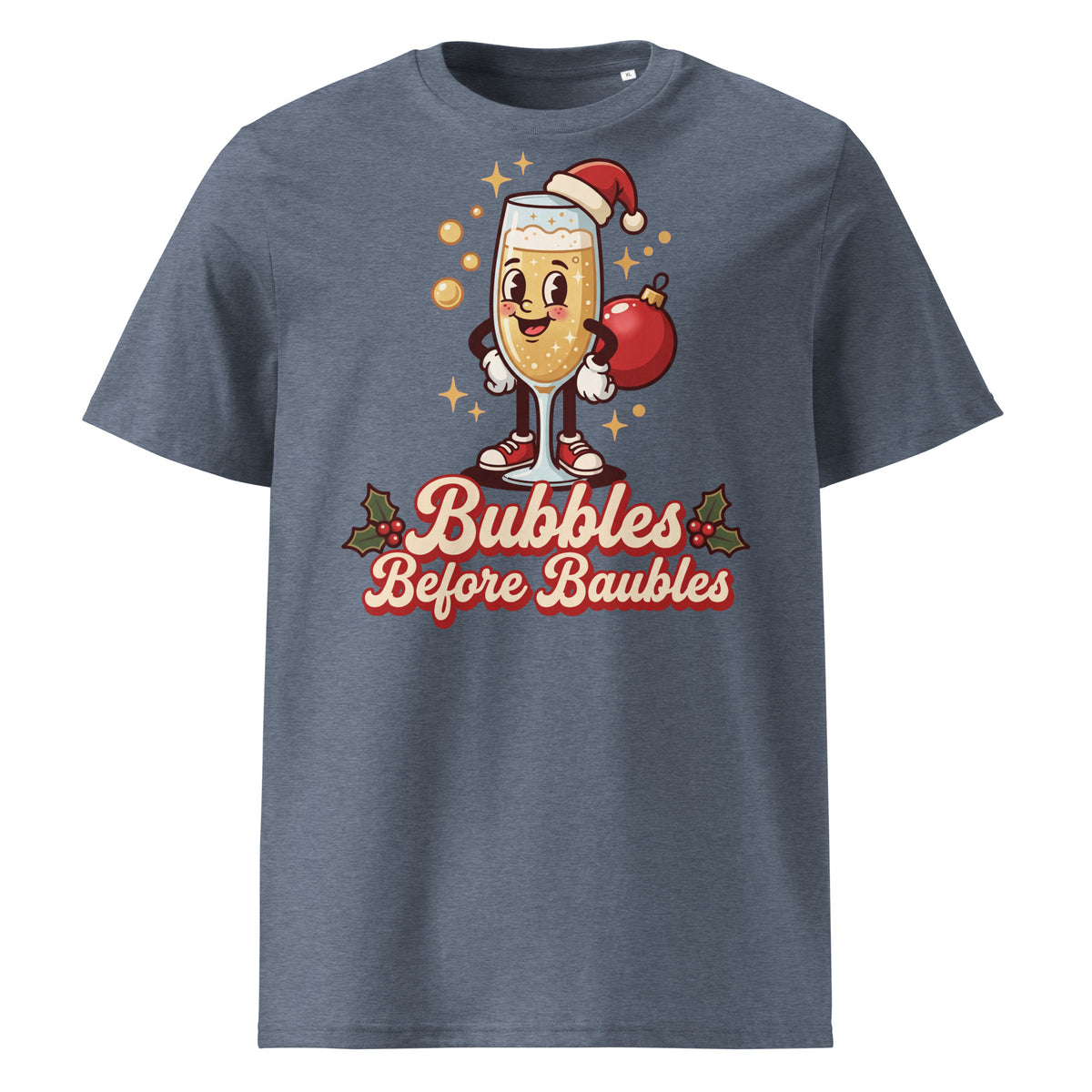 Bubbles Before Baubles Christmas T-Shirt - Ricki Robin