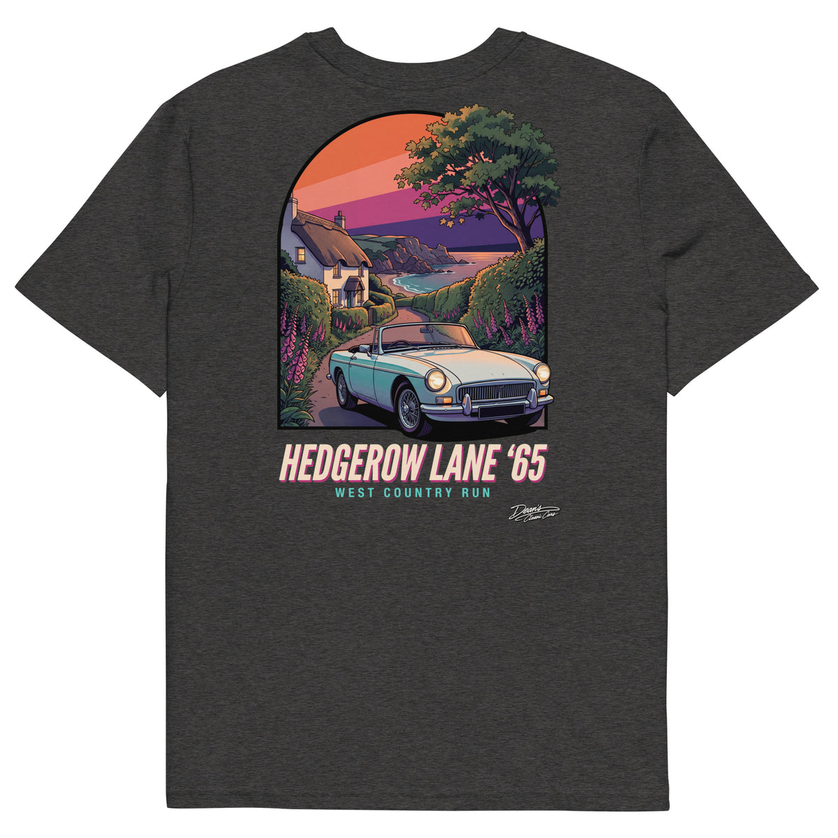 MGB Roadster Hedgerow Lane T-Shirt - Dean's Classic Cars