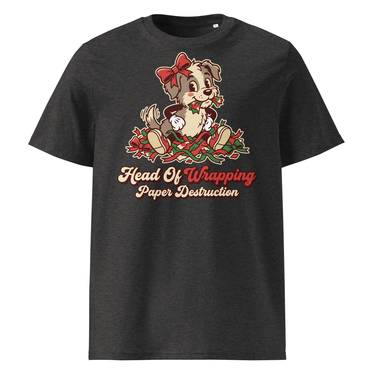 Head Of Wrapping Paper Destruction Christmas T-Shirt - Ricki Robin