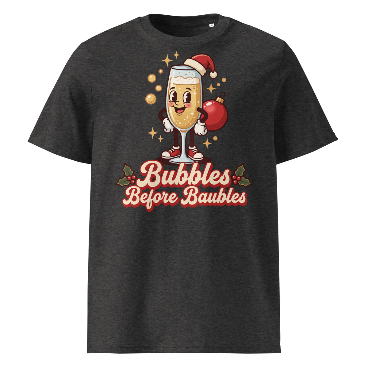 Bubbles Before Baubles Christmas T-Shirt - Ricki Robin