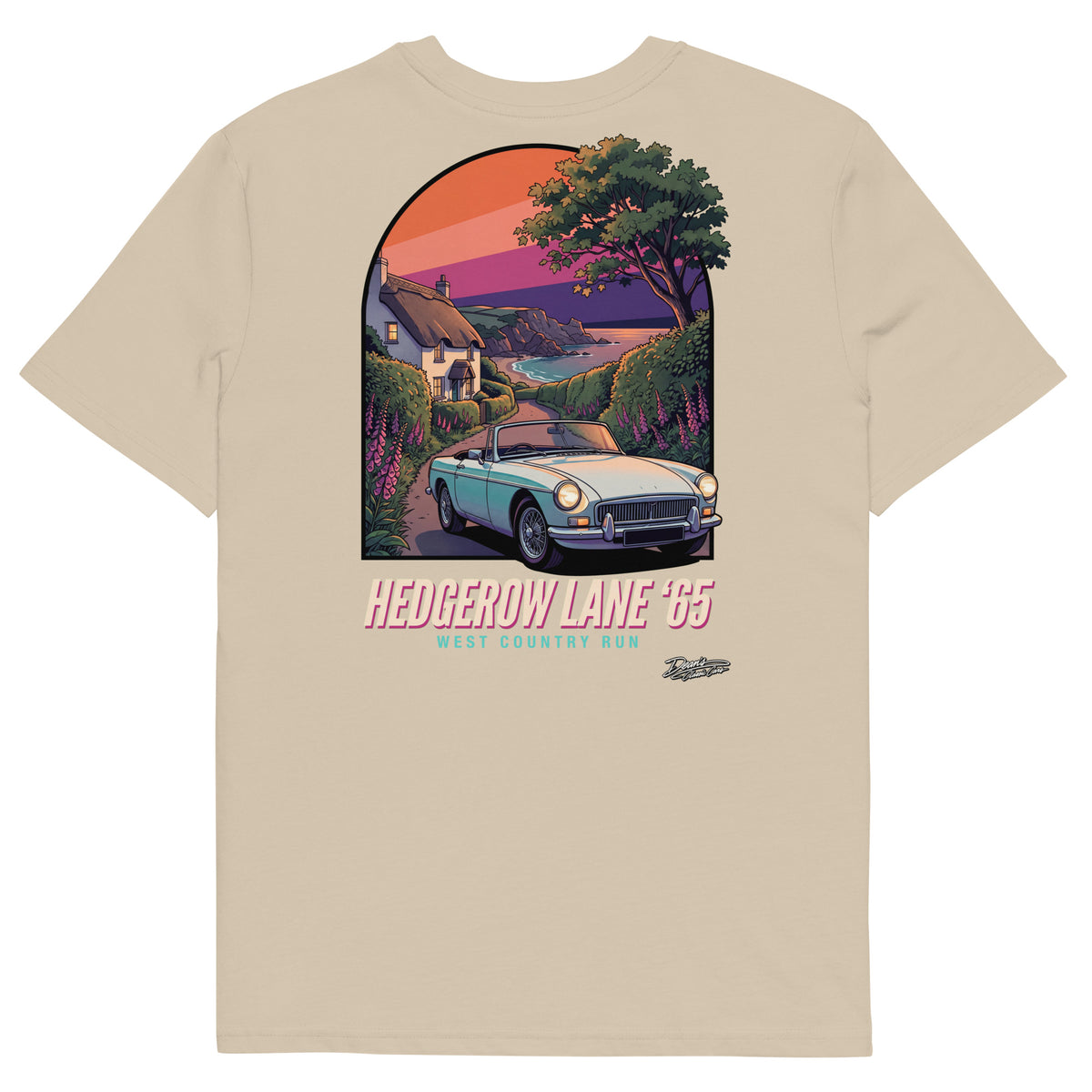 MGB Roadster Hedgerow Lane T-Shirt - Dean's Classic Cars