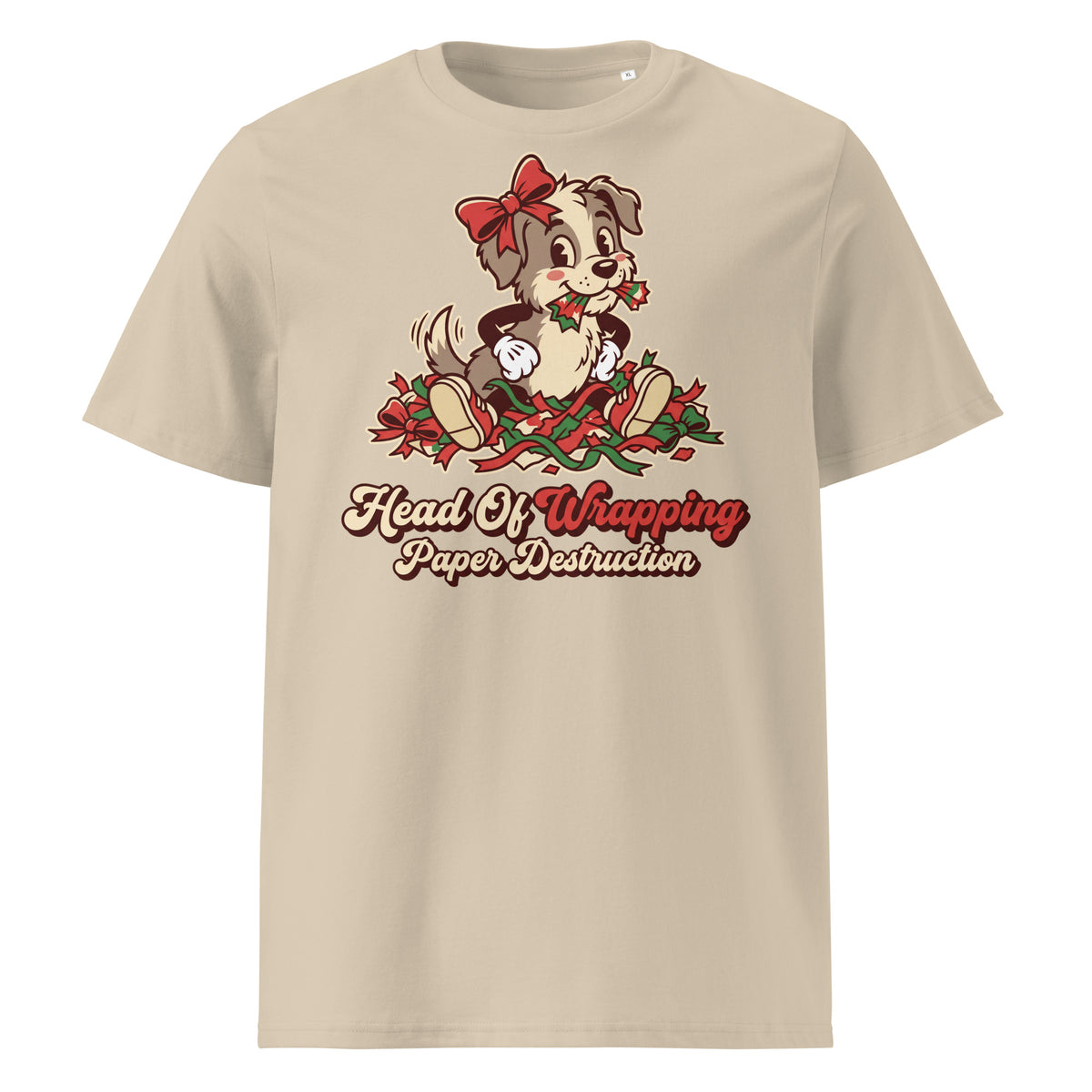 Head Of Wrapping Paper Destruction Christmas T-Shirt - Ricki Robin