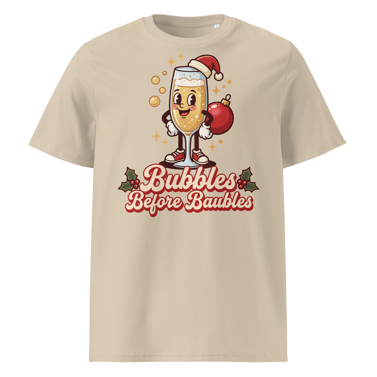 Bubbles Before Baubles Christmas T-Shirt - Ricki Robin