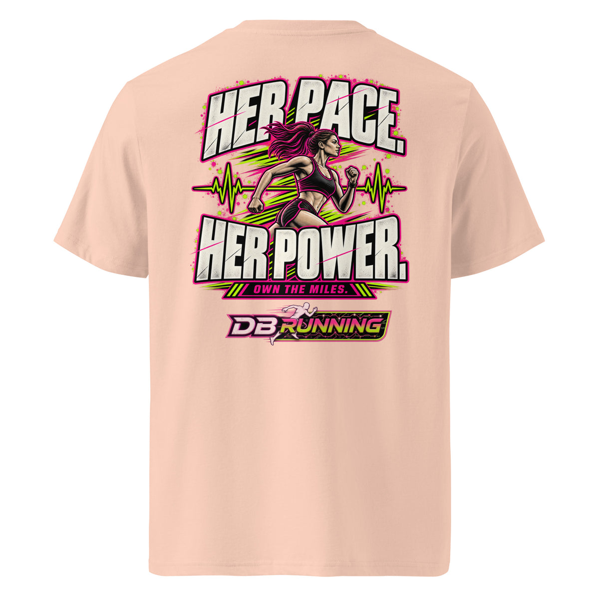 Her Pace. Her Power. - T-Shirt - DB Running