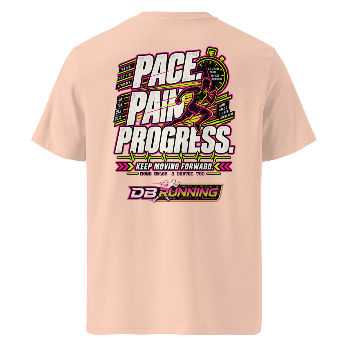 Pace. Pain. Progress Male - T-Shirt - DB Running