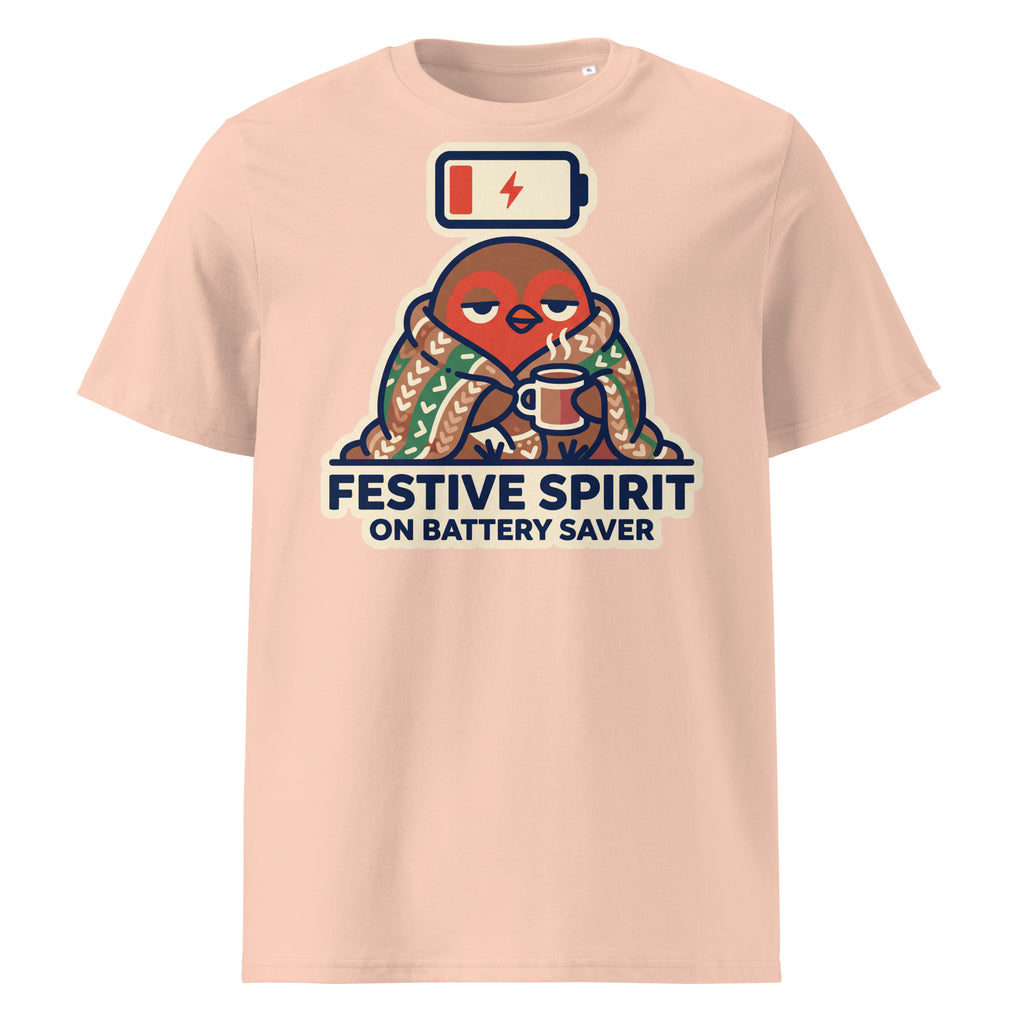 Festive Spirit On Battery Saver Christmas T-Shirt (Pastels) - Ricki Robin