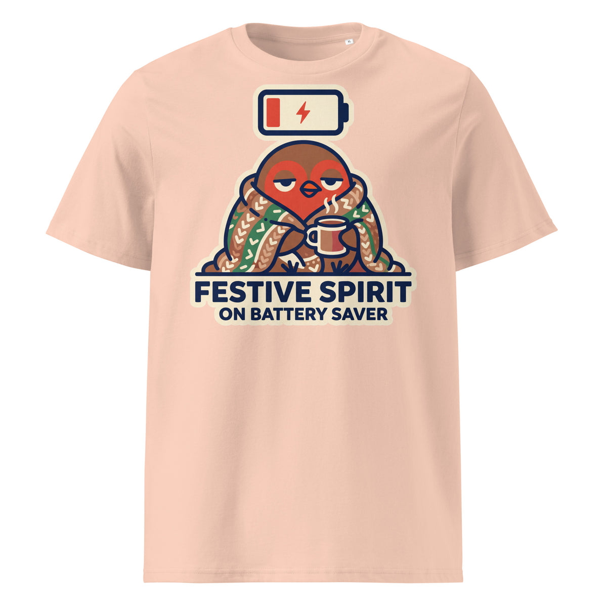 Festive Spirit On Battery Saver Christmas T-Shirt (Pastels) - Ricki Robin