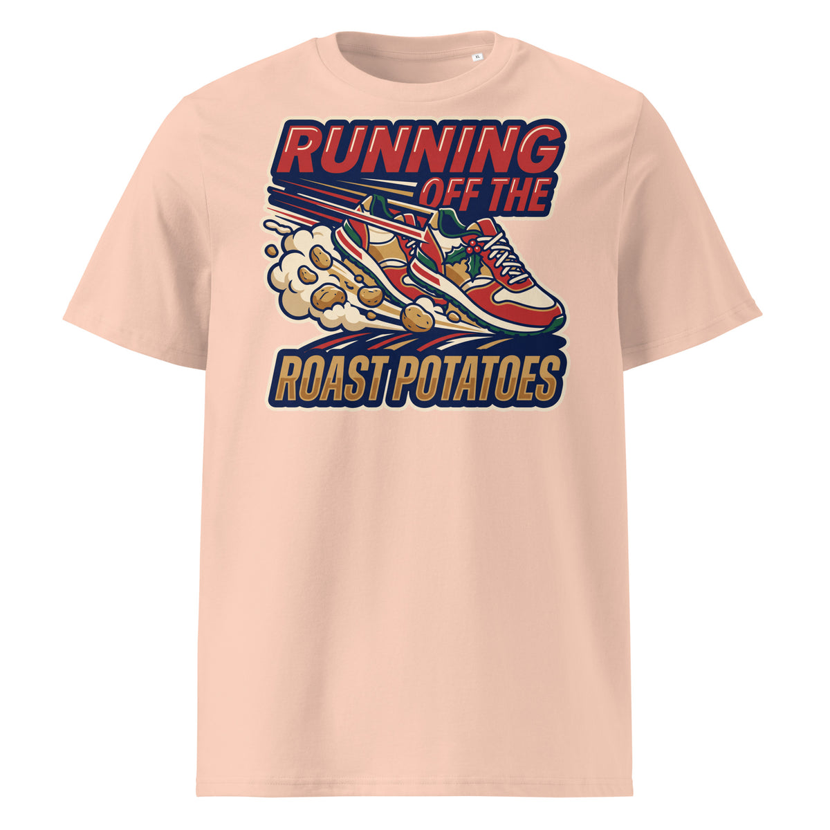 Running Off The Roast Potatoes Christmas T-Shirt (Pastels) - Ricki Robin