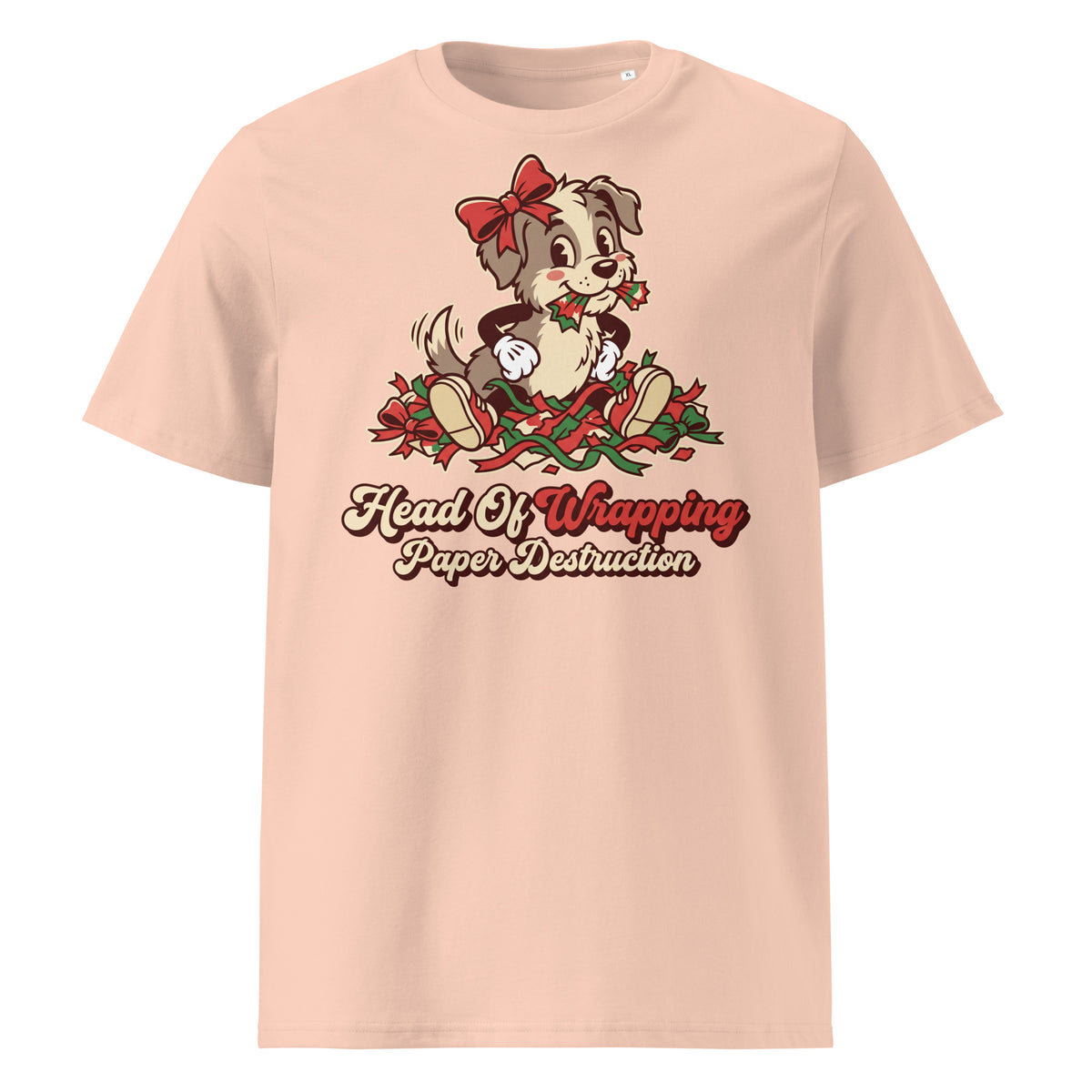 Head Of Wrapping Paper Destruction Christmas T-Shirt (Pastels) - Ricki Robin