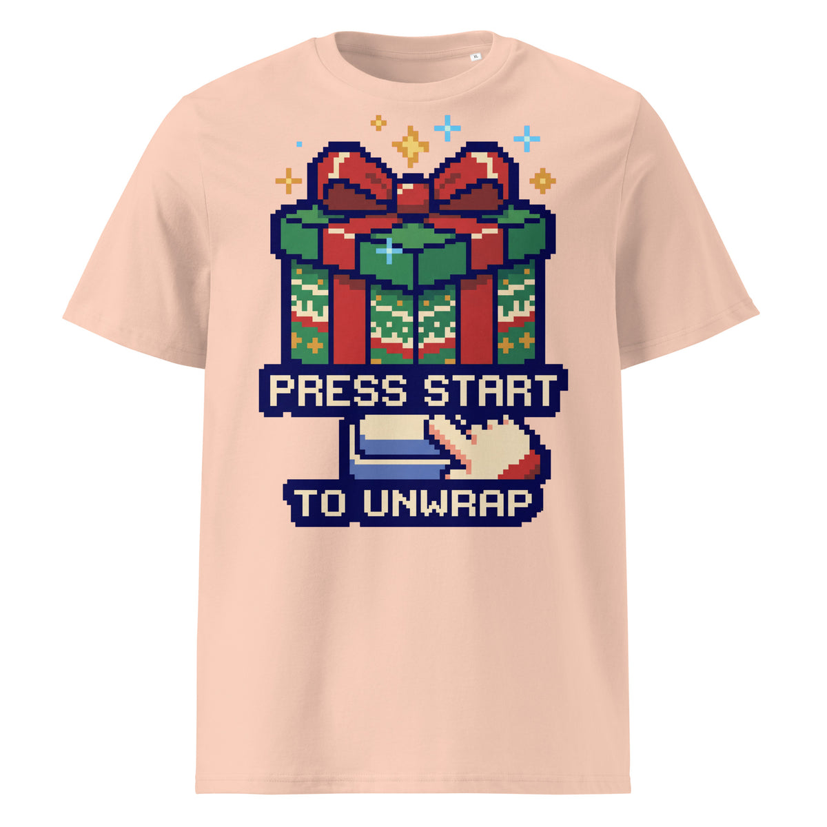Press Start To Unwrap Christmas T-Shirt (Pastels) - Ricki Robin