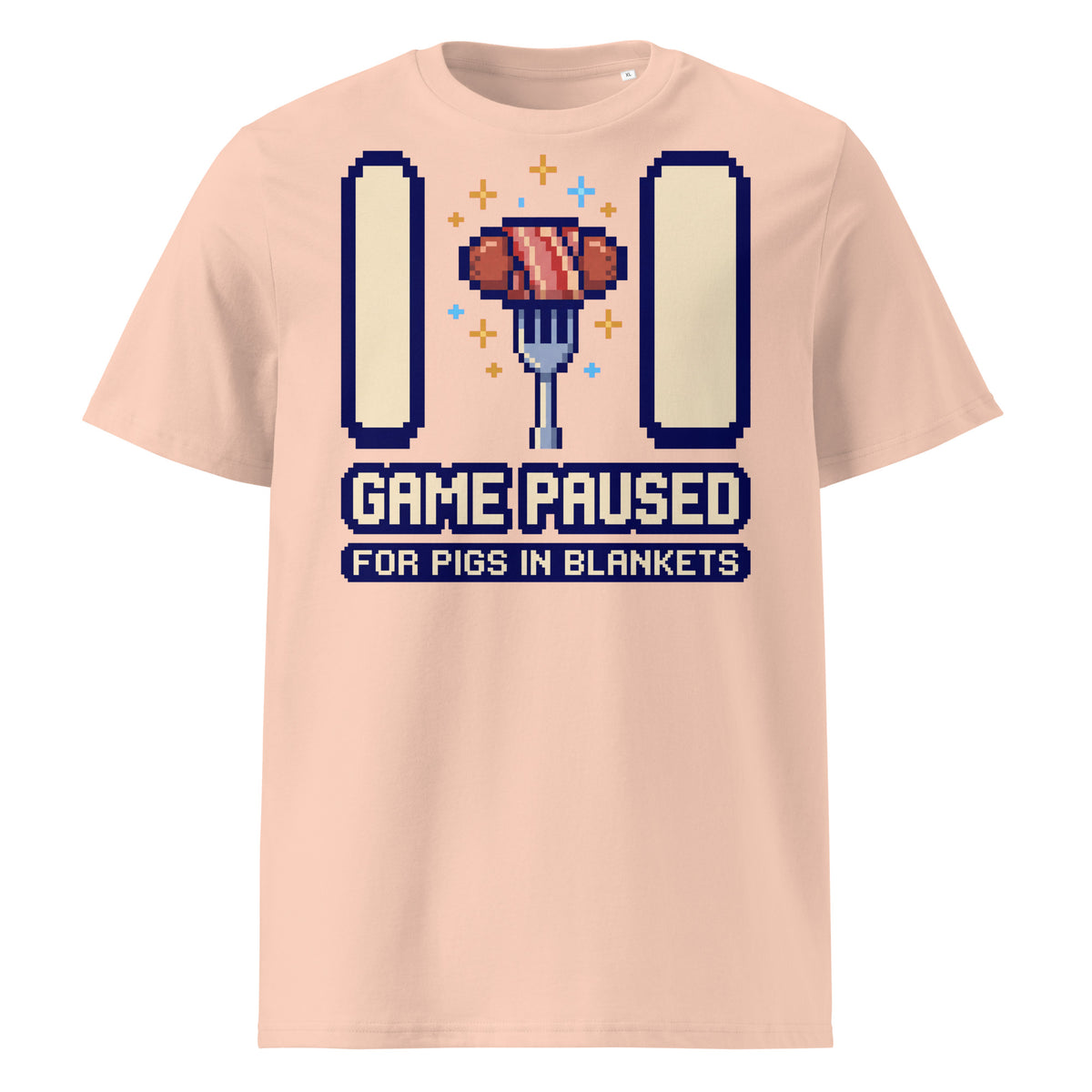 Game Paused For Pigs In Blankets Christmas T-Shirt (Pastels) - Ricki Robin